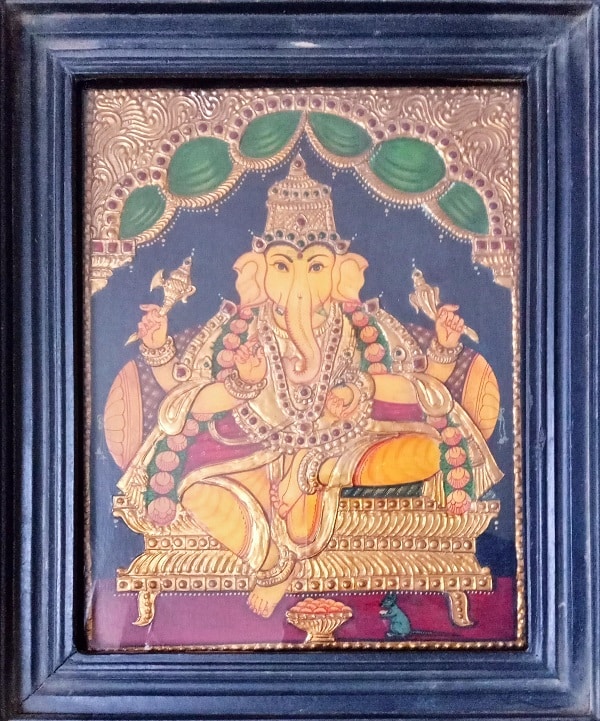 Lord Ganesha tanjore painting