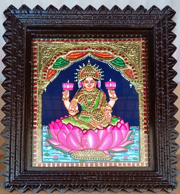 Goddess Lakshmi tanjore painting