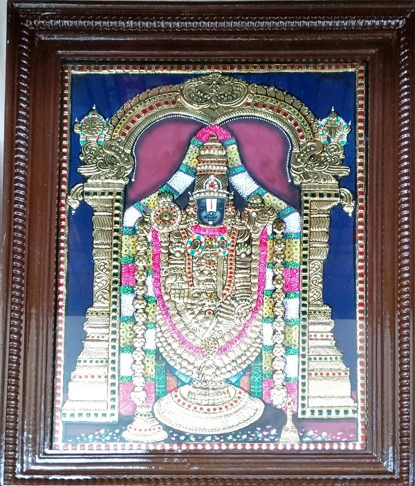 Lord Balaji tanjore painting