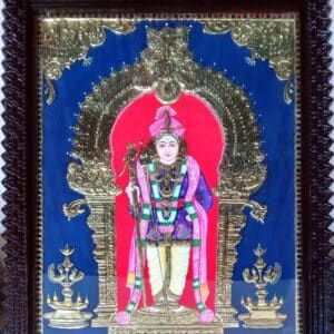 Sri Palani Murugan Raja Alangaram 59.5X75 TANJORE PAINTING