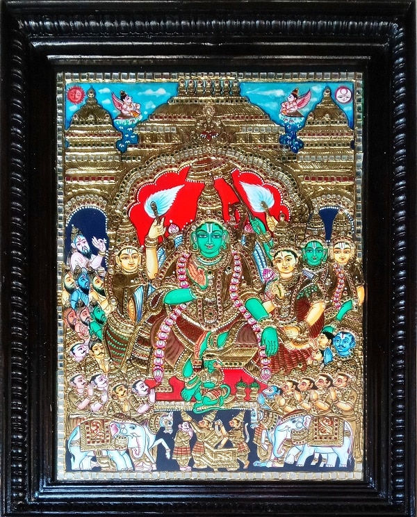 Sri Ramar Pattabishegam Tanjore painting