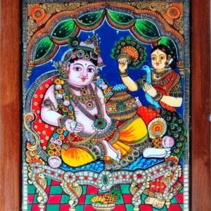 Thaalivennai Krishna Reverse Glass Tanjore Painting